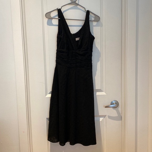 Black cotton midi summer dress - Picture 1 of 3